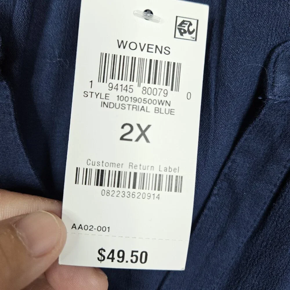 STYLE & Co. Industrial Blue V-neck Peasnt Women's Blouse Size 2X - Picture 4 of 8
